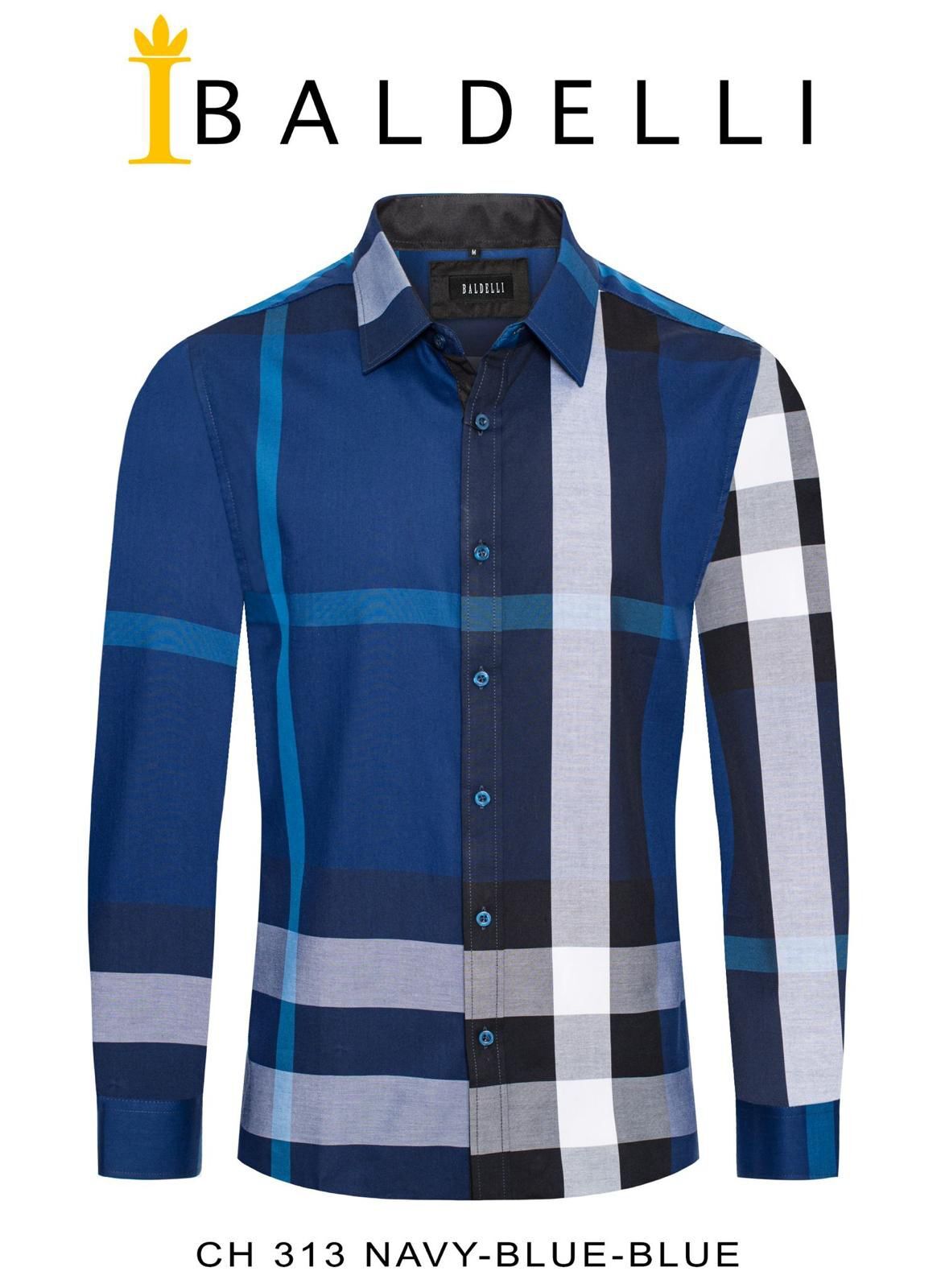 Baldelli Mens Plaid Long Sleeve Shirt