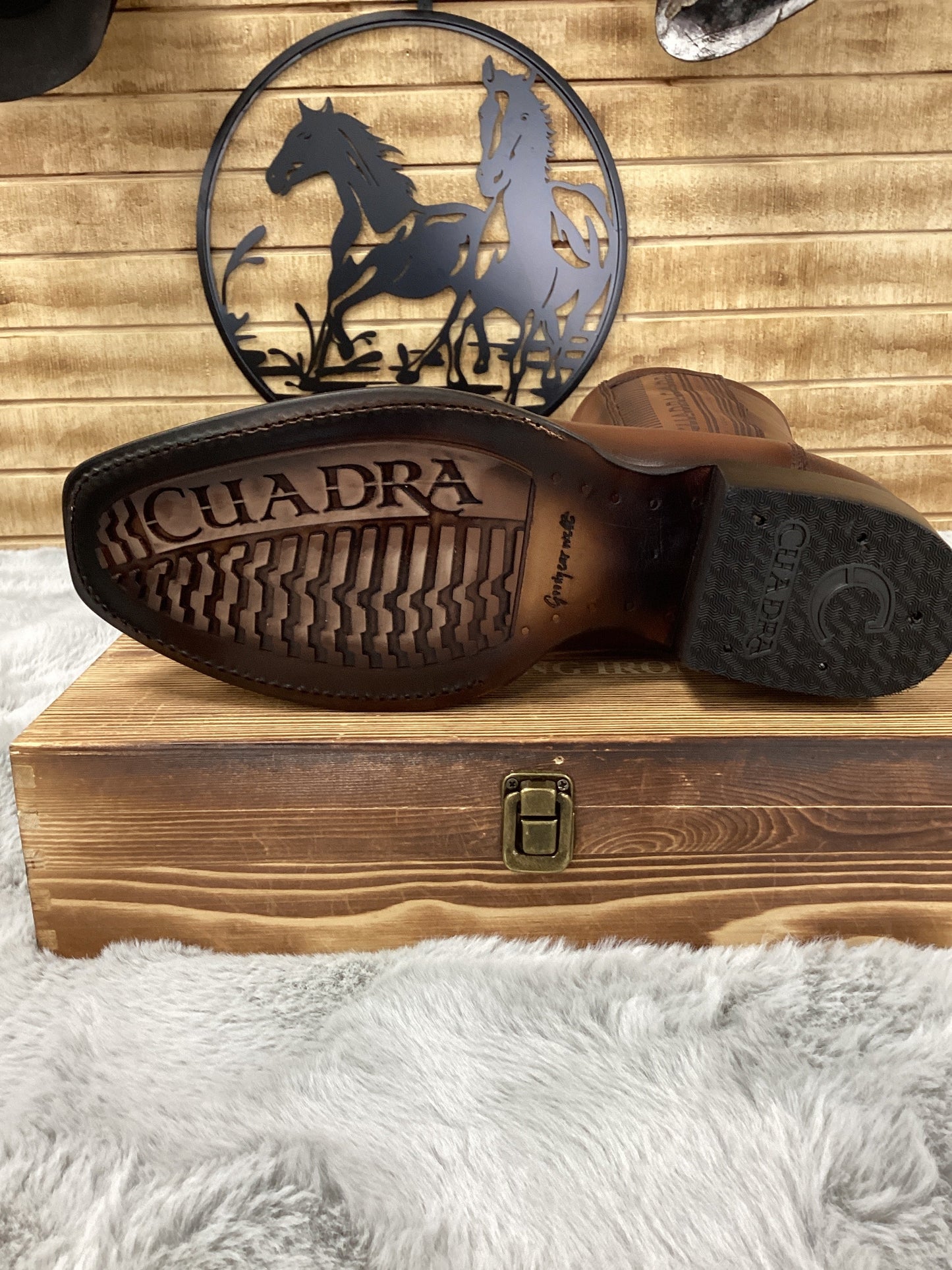 Cuadra Mens Ostrich Laser & Woven Low Shaft Boot - Almond