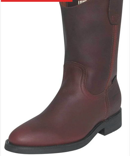 Establo MenS Genuine Leather Soft Toe Pull-On Work Boot - Shedron
