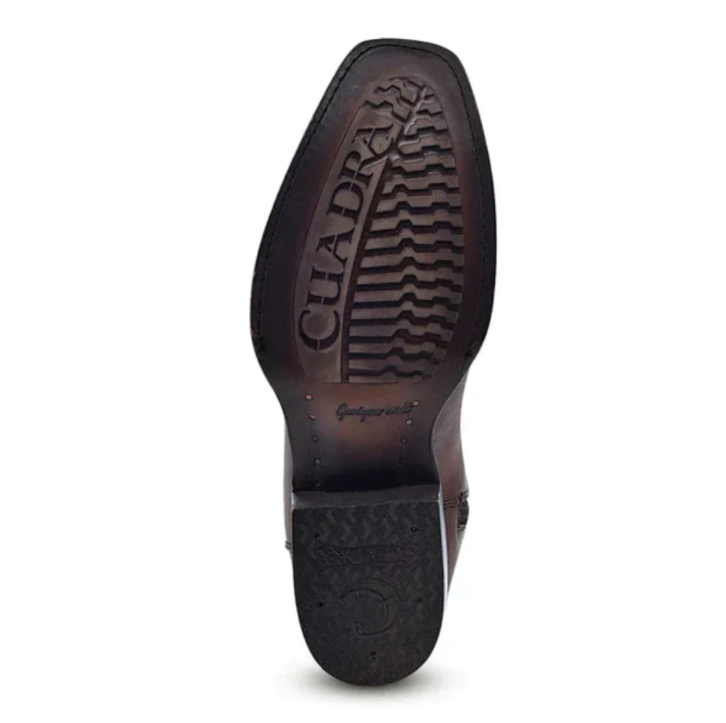 Cuadra Mens Ostrich Laser & Woven Low Shaft Boot - Chestnut Brown