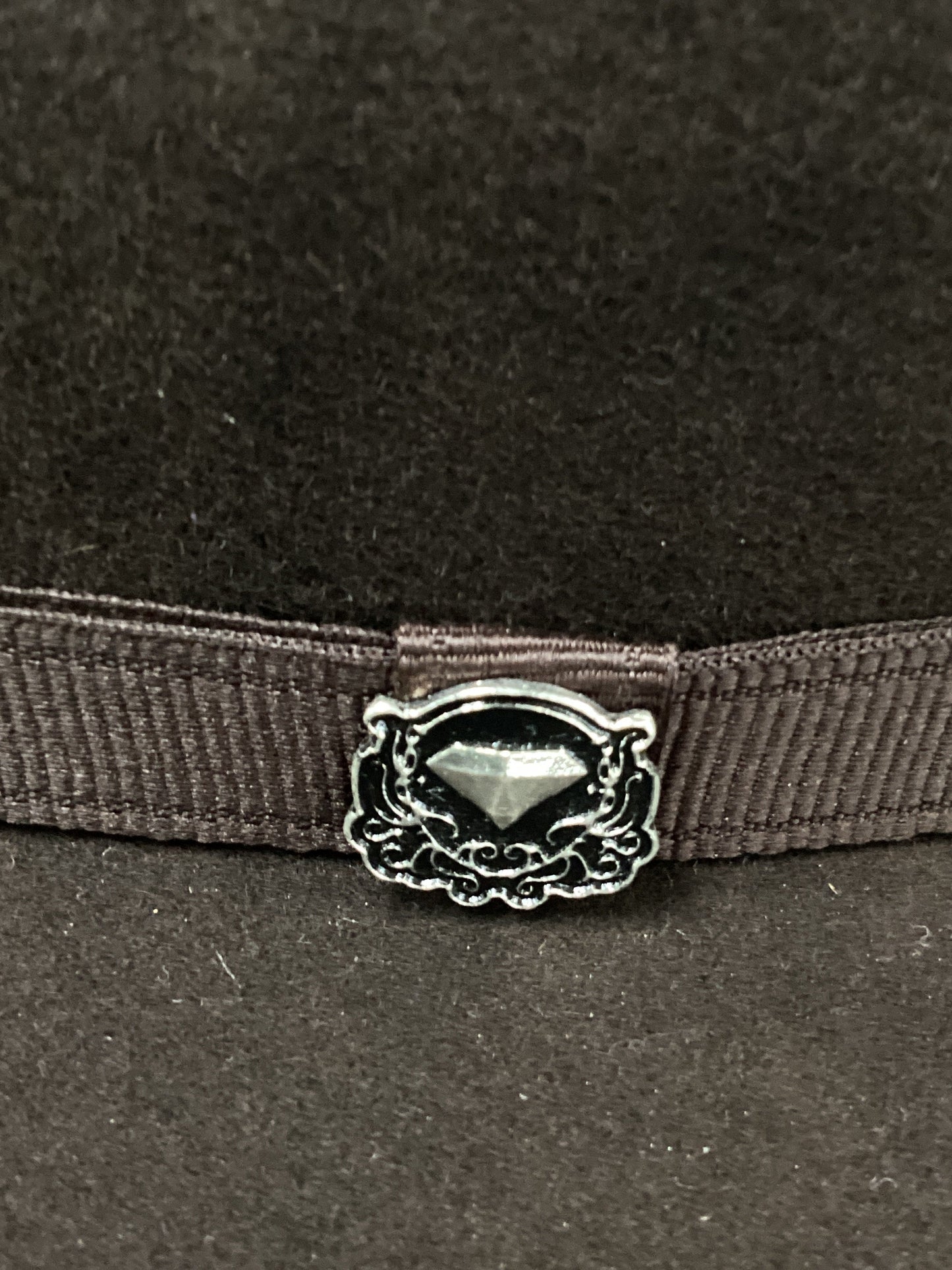 White Diamond Albany Wool Felt Hat - Dark Chocolate