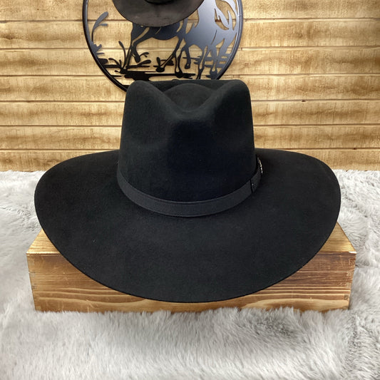 White Diamond Albany Wool Felt Hat - Black