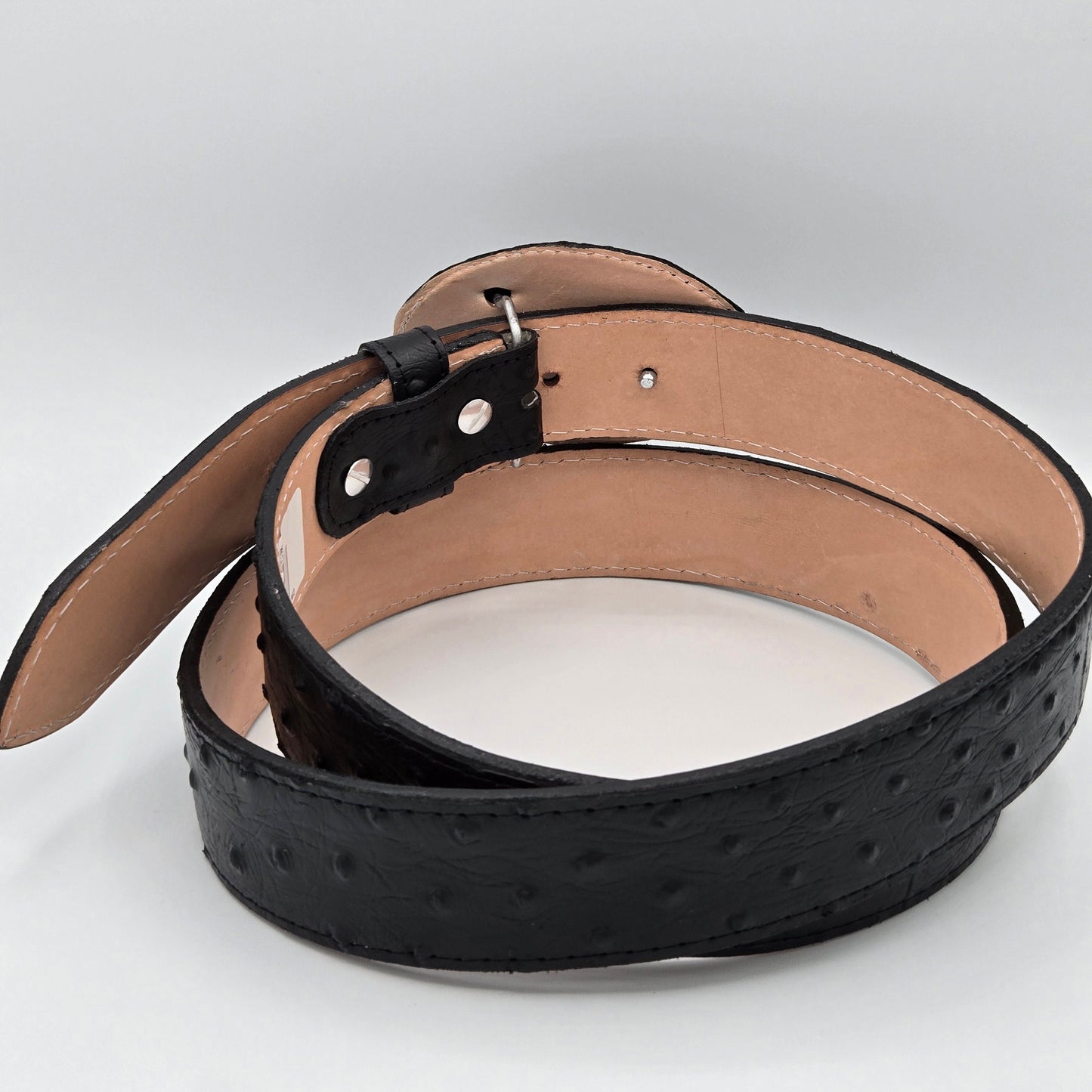 White Diamond Ostrich PRINT Belt