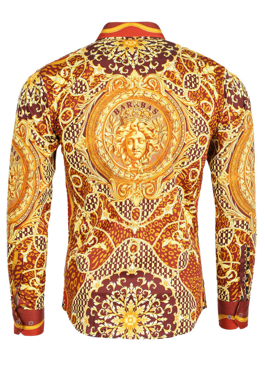Barabas MenS Shirt Glance of Medusa Jeweled (Red)