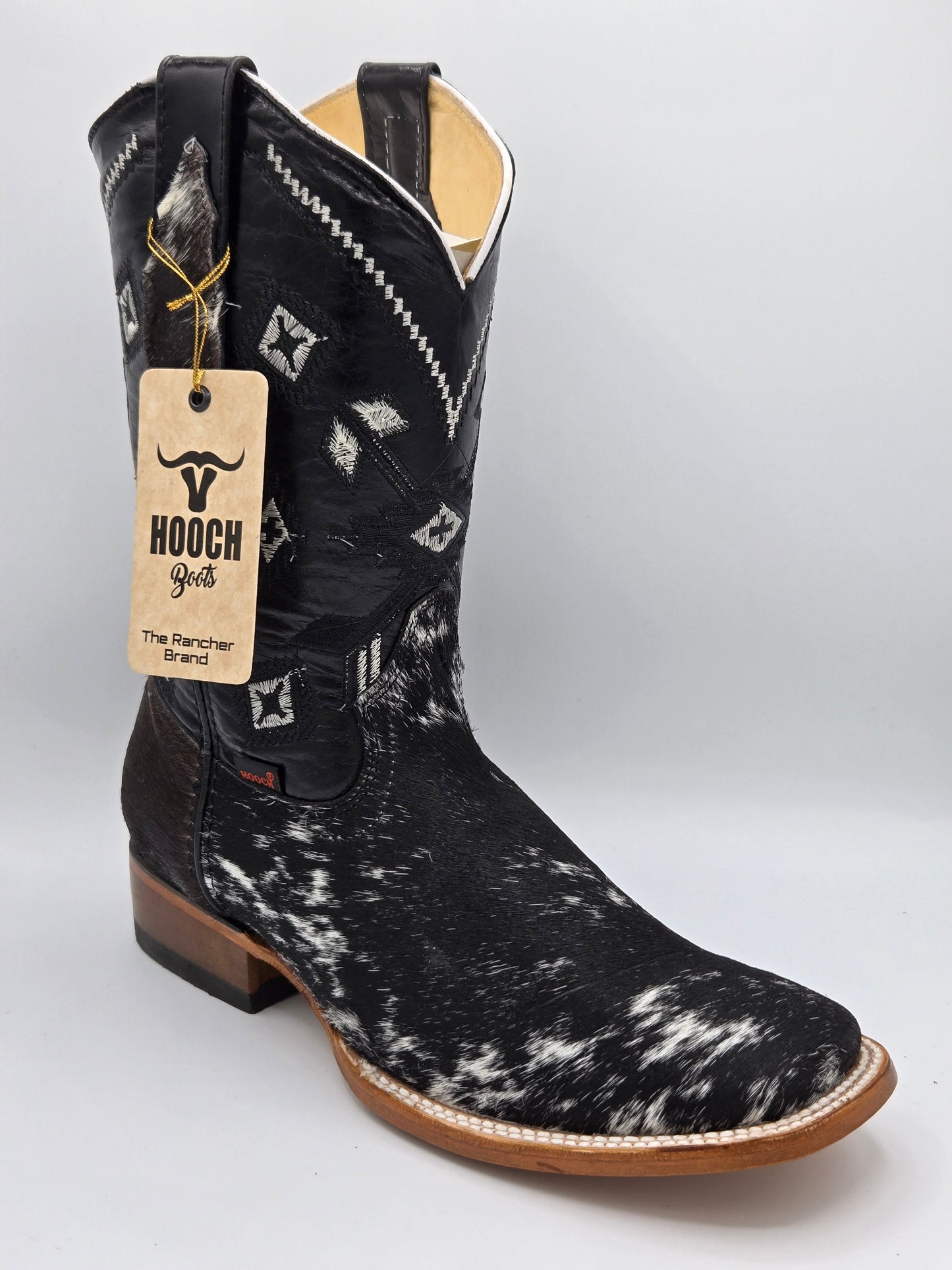 Hooch Mens Diamond Style Cowhide Boots