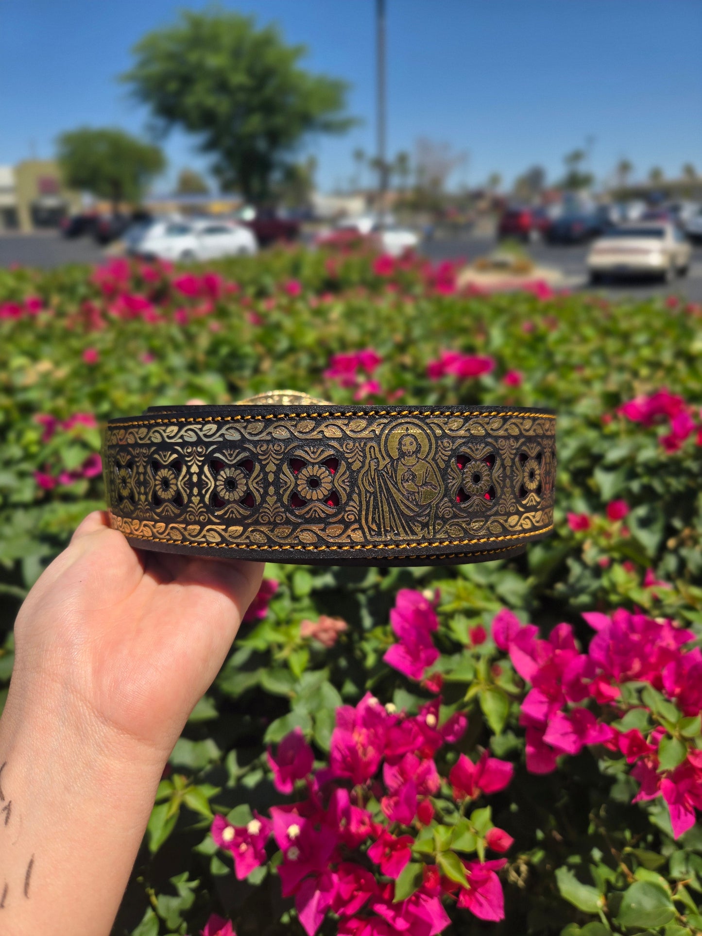 Frontera San Judas Laser Belt - Gold, Silver
