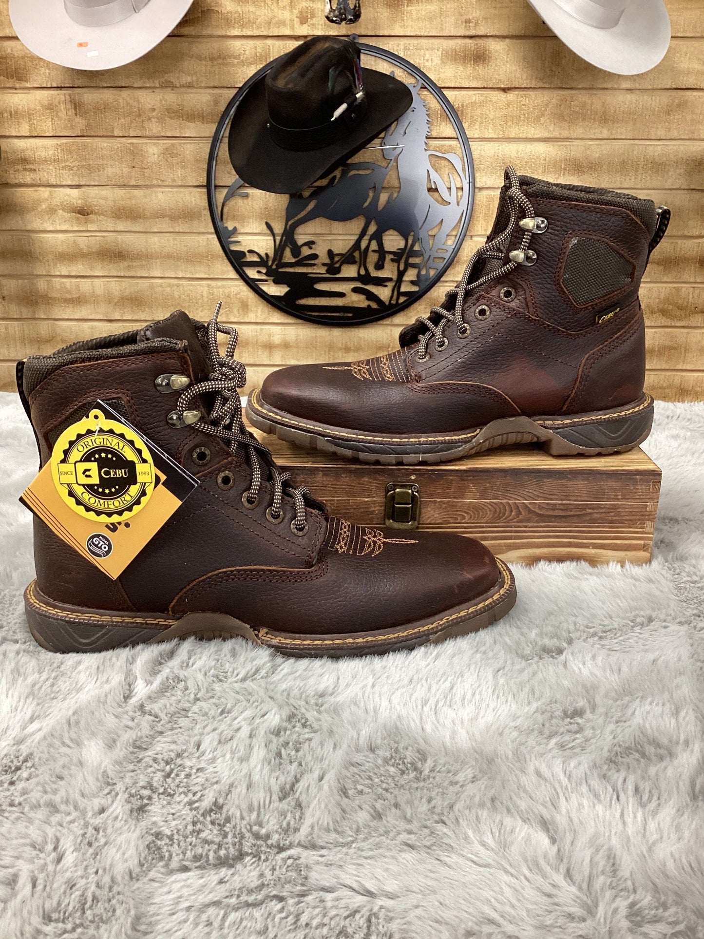 Cebu Moc Toe Work Boot Hawk Brown