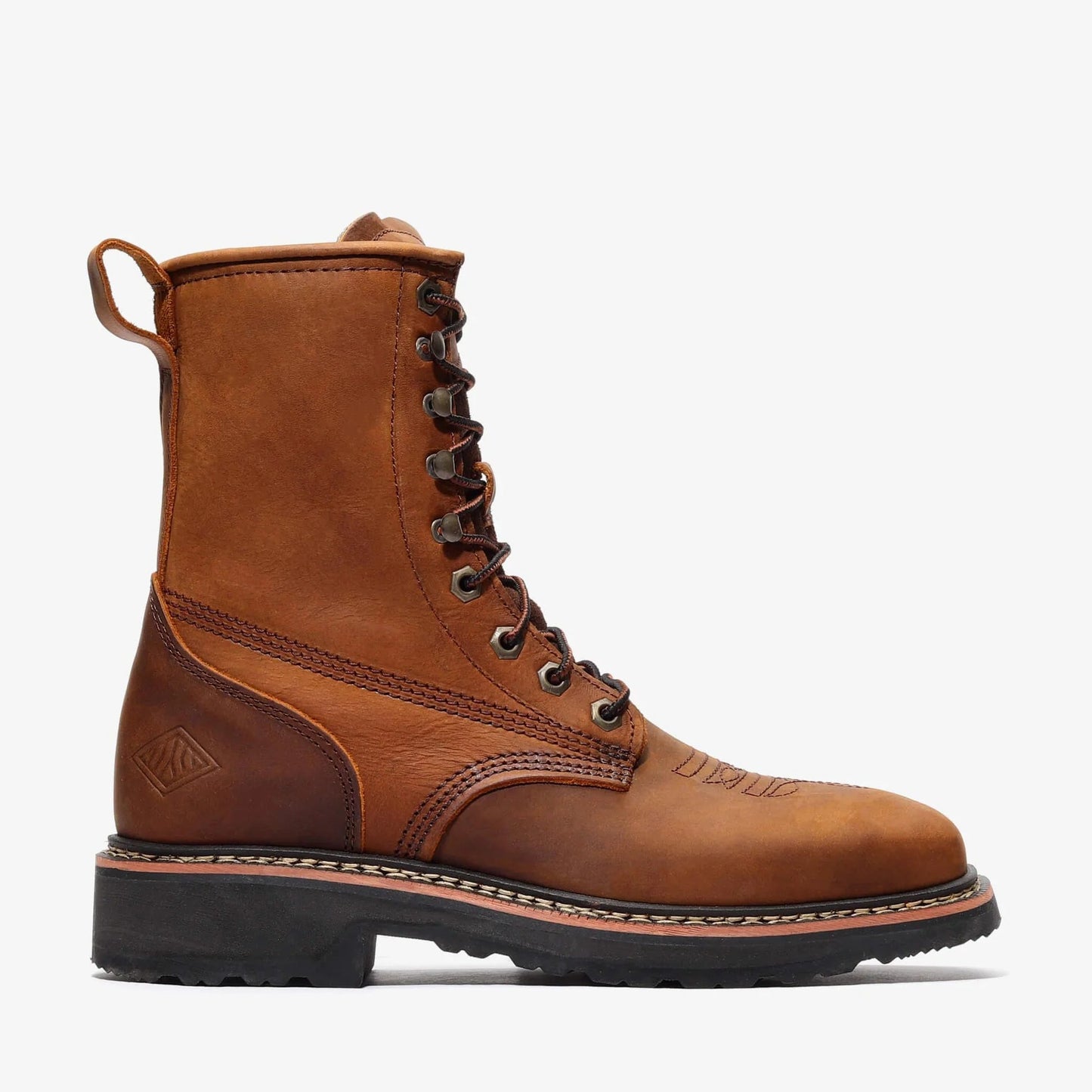 Bonanza Mens Rancher Grit 8" Square Toe Work Boot