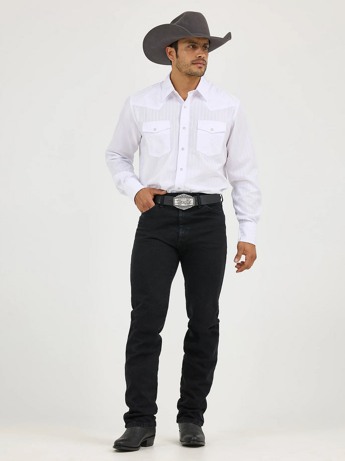 Wrangler Mens Silver Edition Cowboy Cut Slim Fit Jean (Black)
