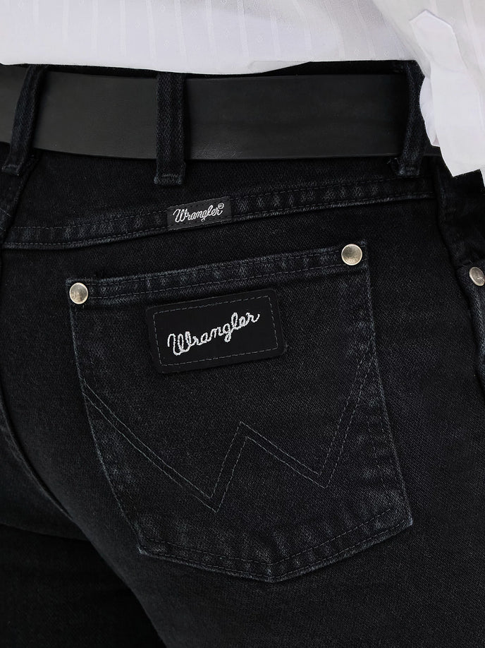 Wrangler Mens Silver Edition Cowboy Cut Slim Fit Jean (Black)
