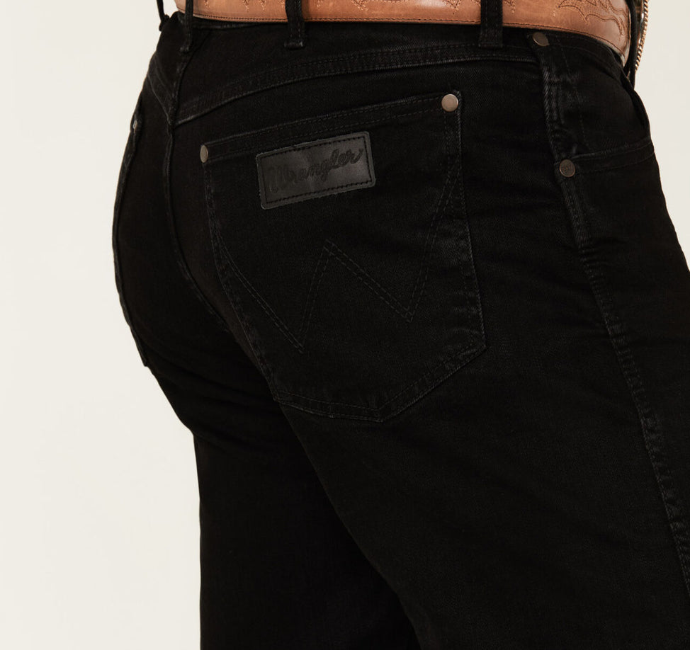 Wrangler Mens Retro Slim Straight Leg Pants (Black)