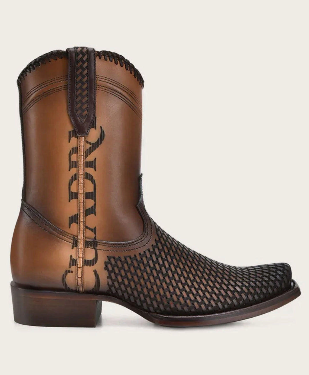 Cuadra Mens Urban Laser & Woven Low Shaft Boot - Denver Brown