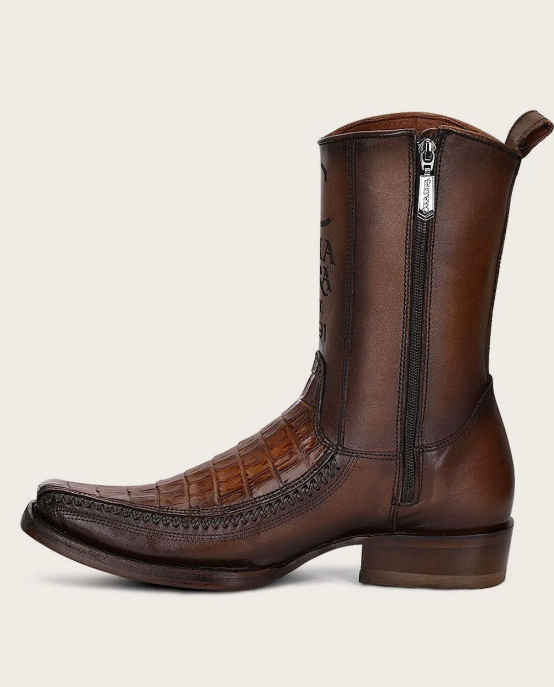 Cuadra Mens Engraved Fuscus Belly Low Shaft Boot - Brown