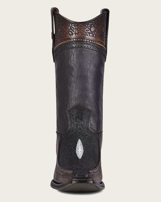 Cuadra Mens Engraved Stingray Boot - Black