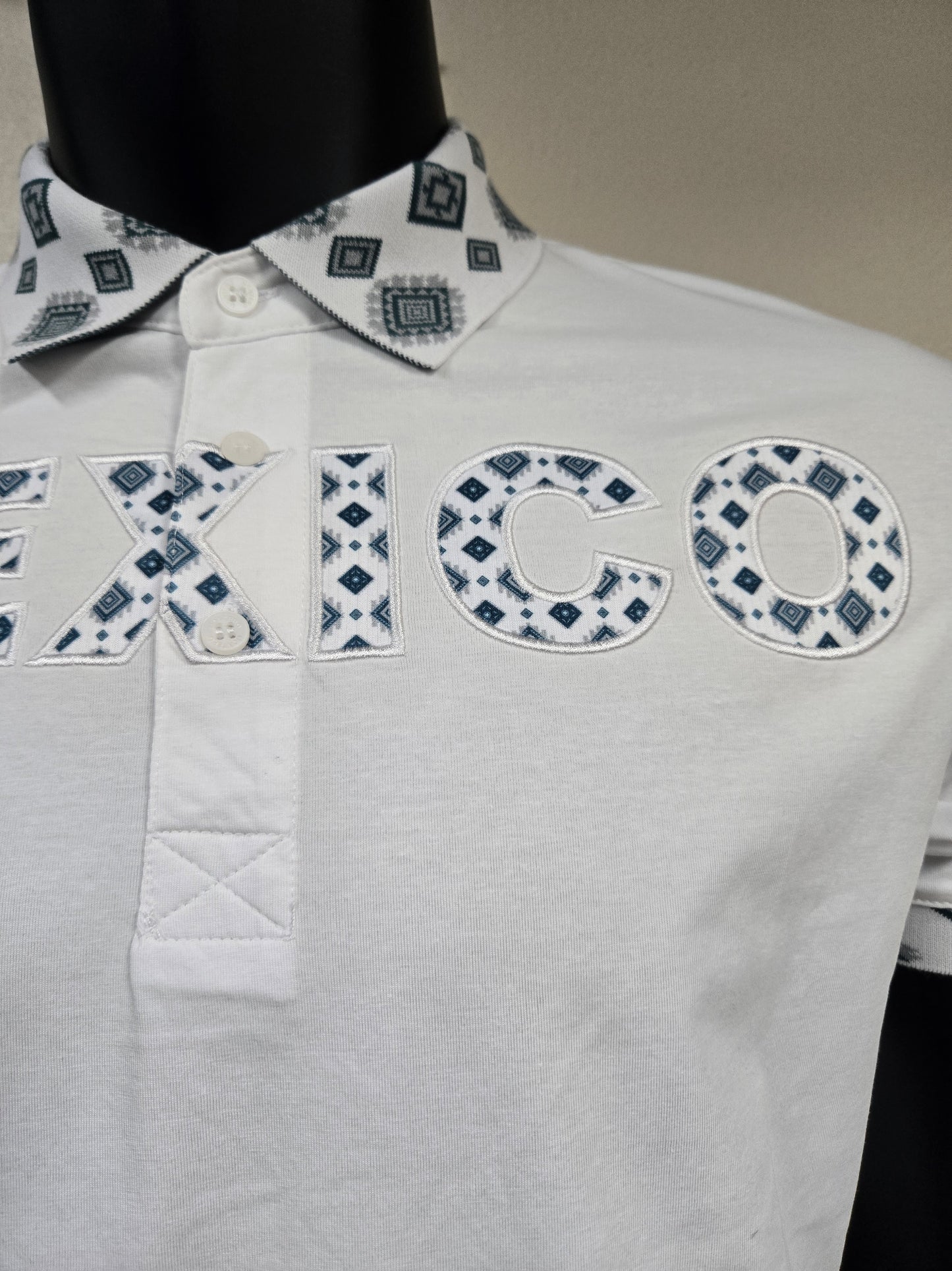 Montero Mens MEXICO Aztec Color Polo Shirt