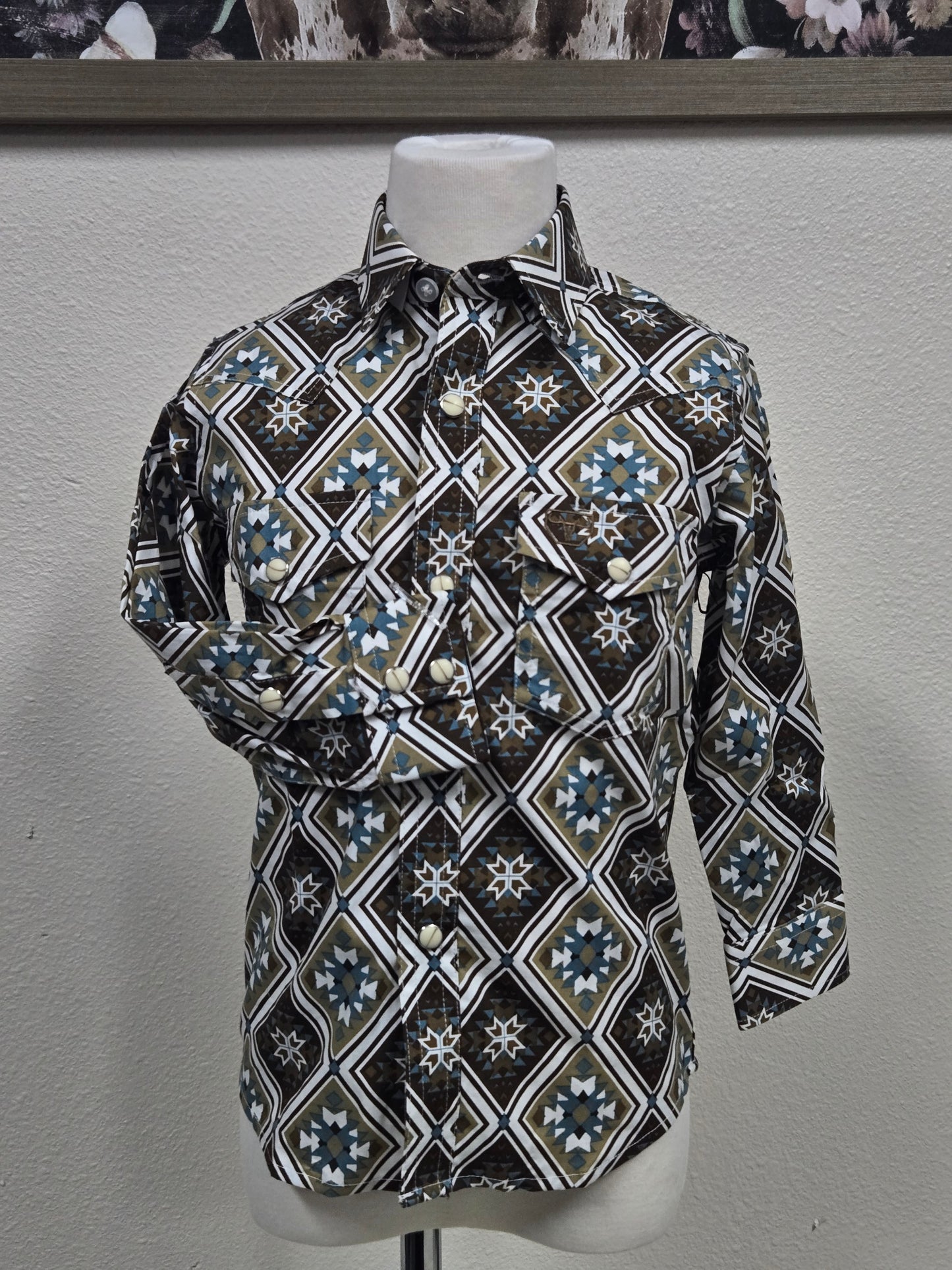 Platini Kids Aztex Print Shirt (White)