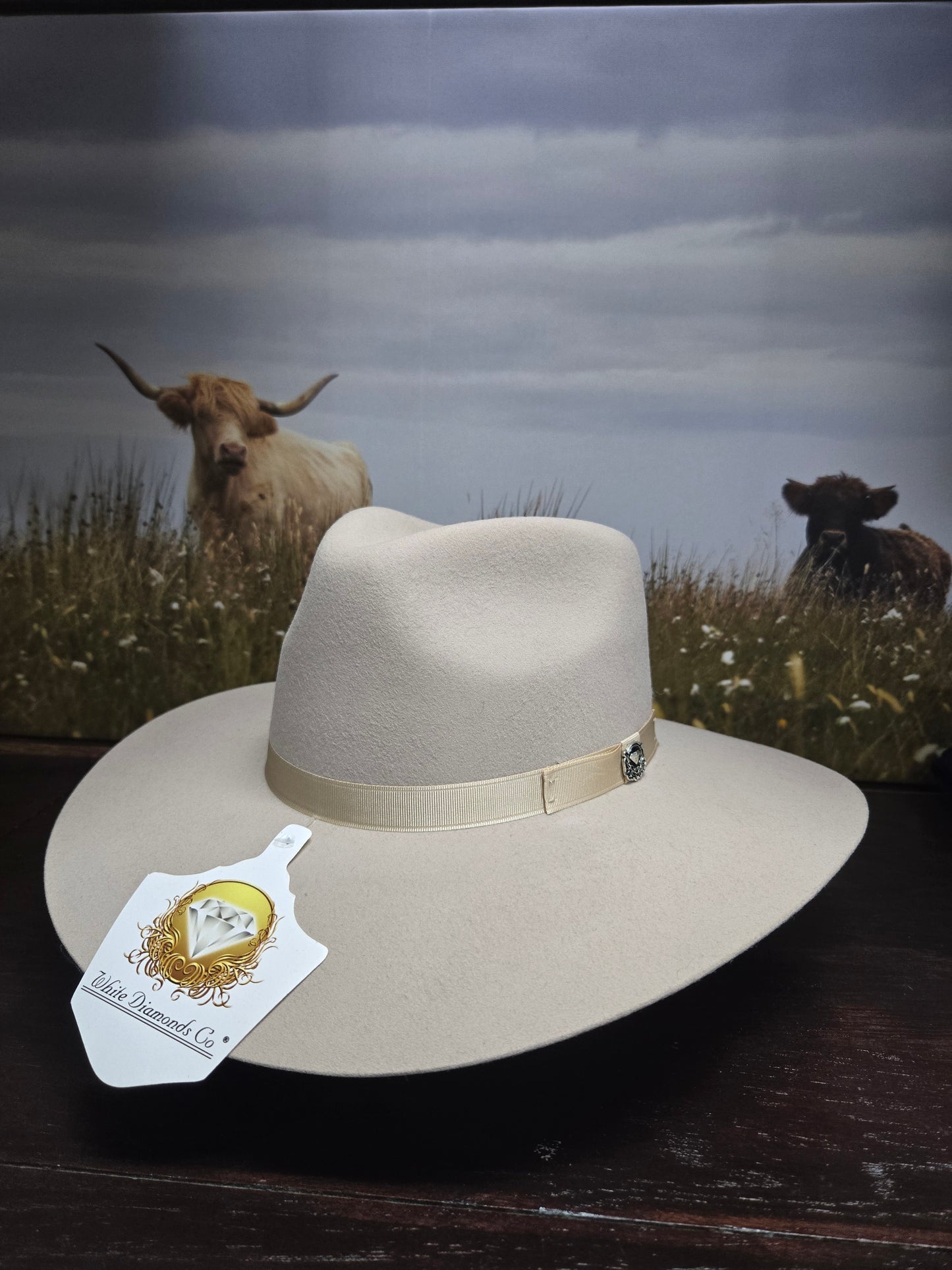 White Diamond Bunbury Wool Felt Hat