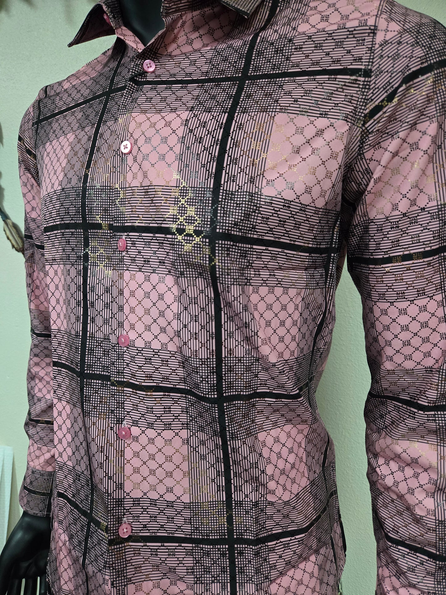 Platini Mens Modern Fit Shirt - Pink