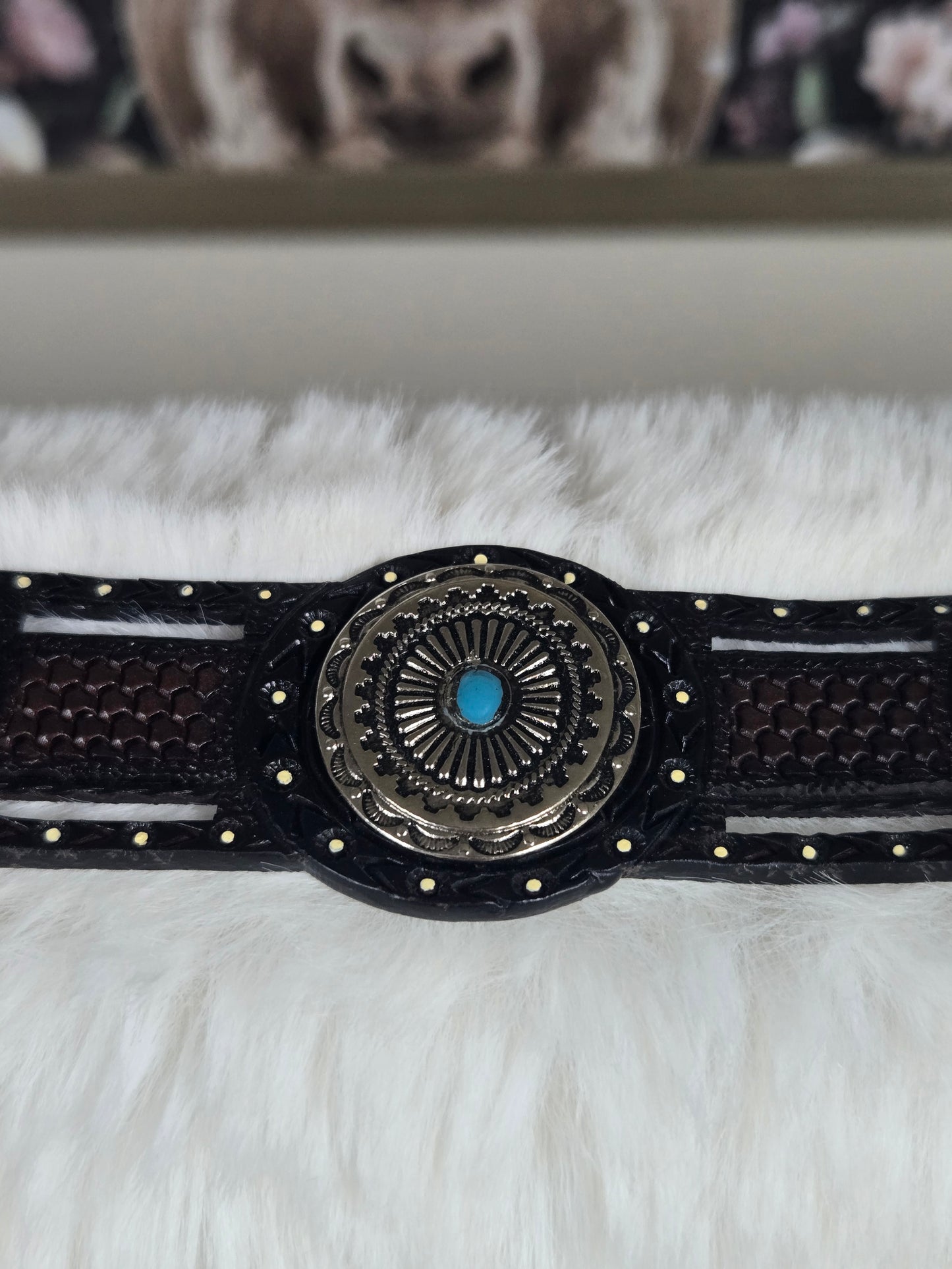 Tony Dillaz Womens Jeweled Ladder Style Leather Belt