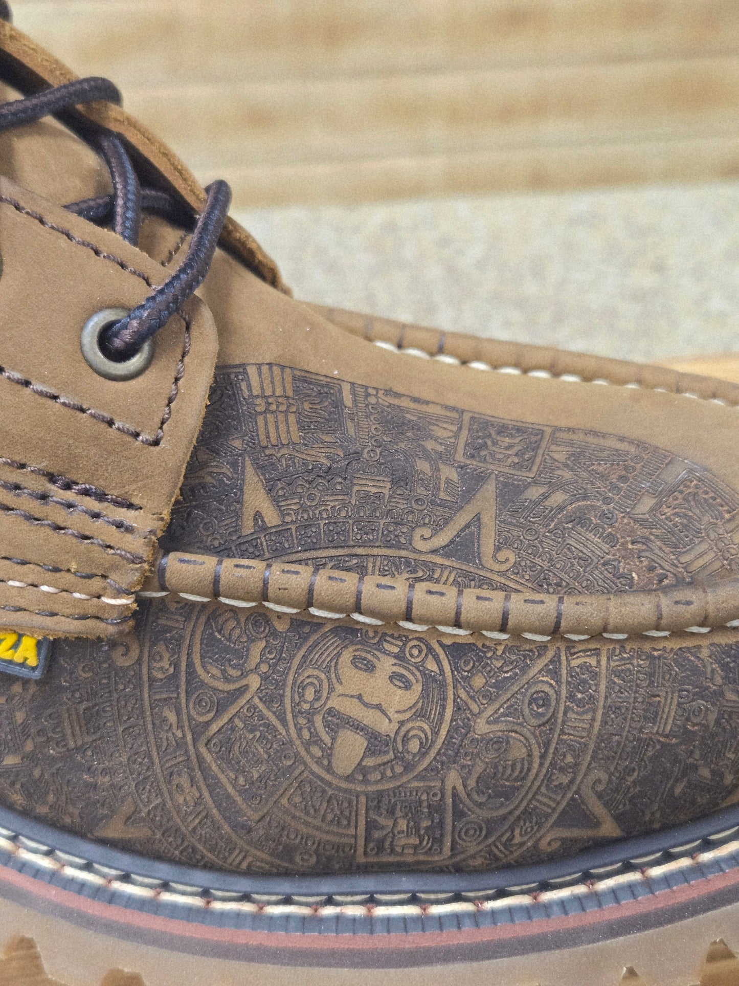 Bonanza Mens Heritafe 6" Moc Toe Aztec Work Boot - Brown