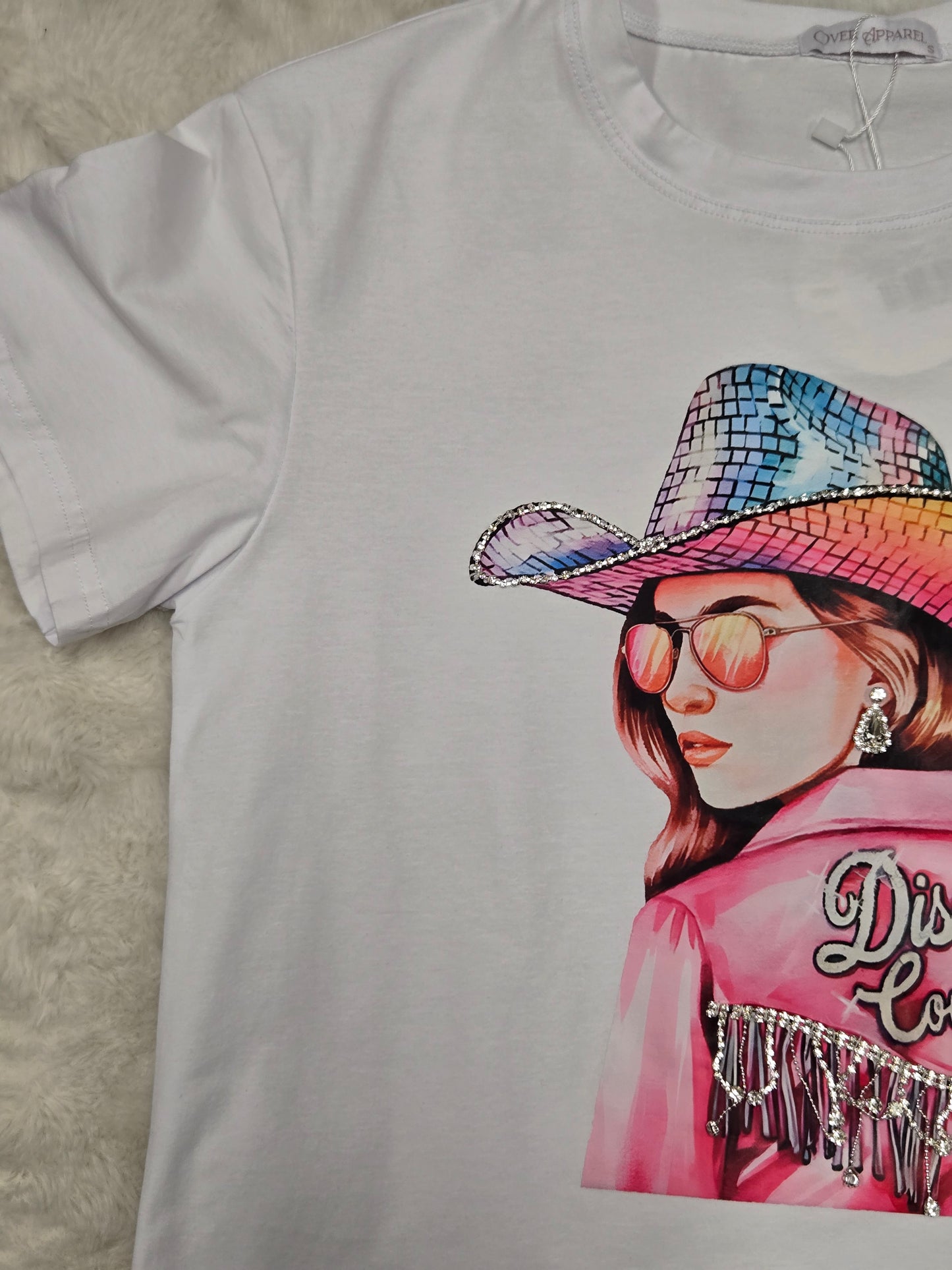 Womens Disco Cowgirl Printed TShirt