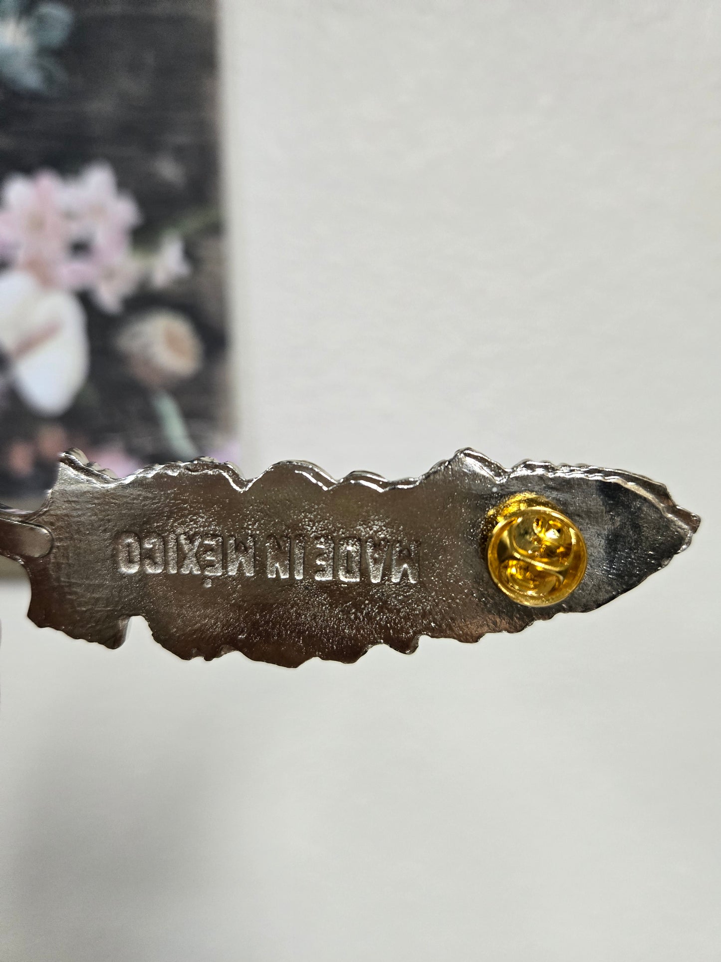 Pluma Metalica Pin Metal Feather