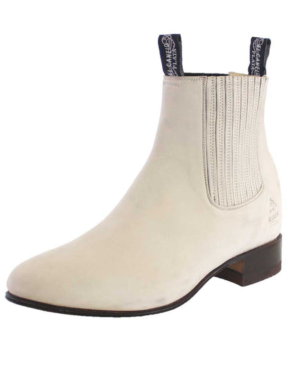El Canelo Mens Suede Charro Boot - Bone