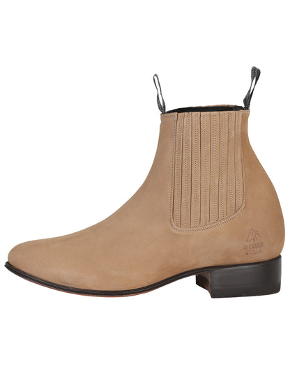 El Canelo Mens Nobuck Charro Boot - Beige