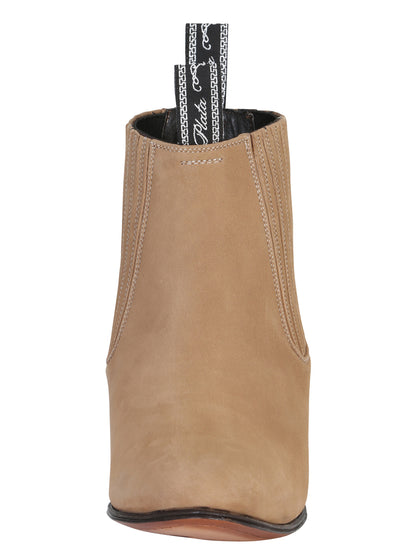 El Canelo Mens Nobuck Charro Boot - Beige