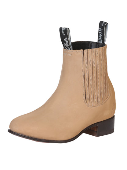 El Canelo Mens Nobuck Charro Boot - Beige