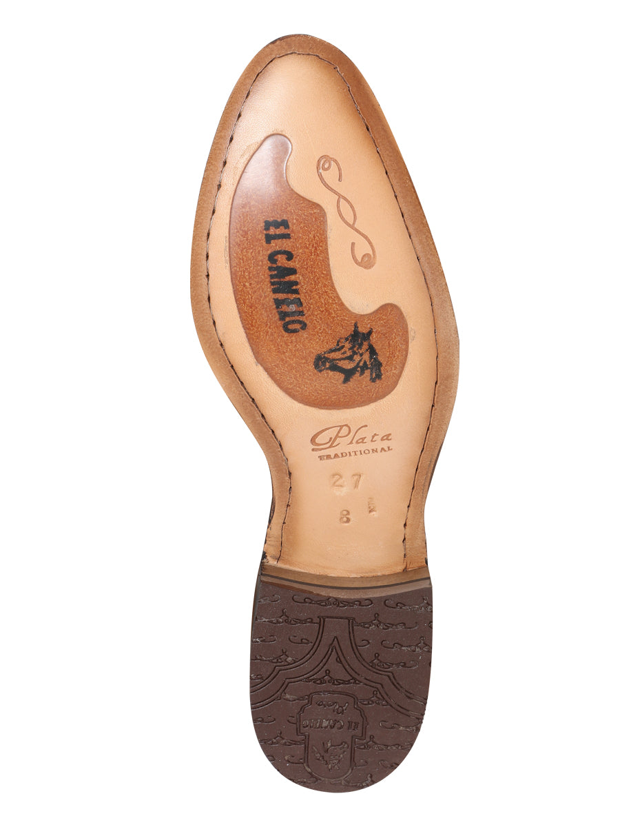 El Canelo Mens Nobuck Charro Boot - Topo