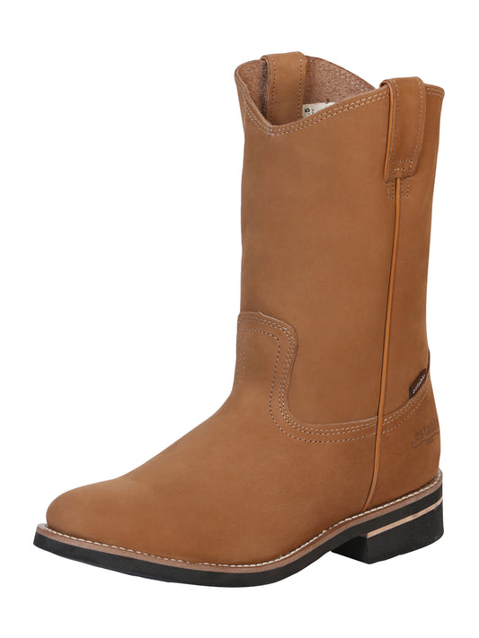 Establo Mens Work Boot Leather Nobuck - Cinnamon 303