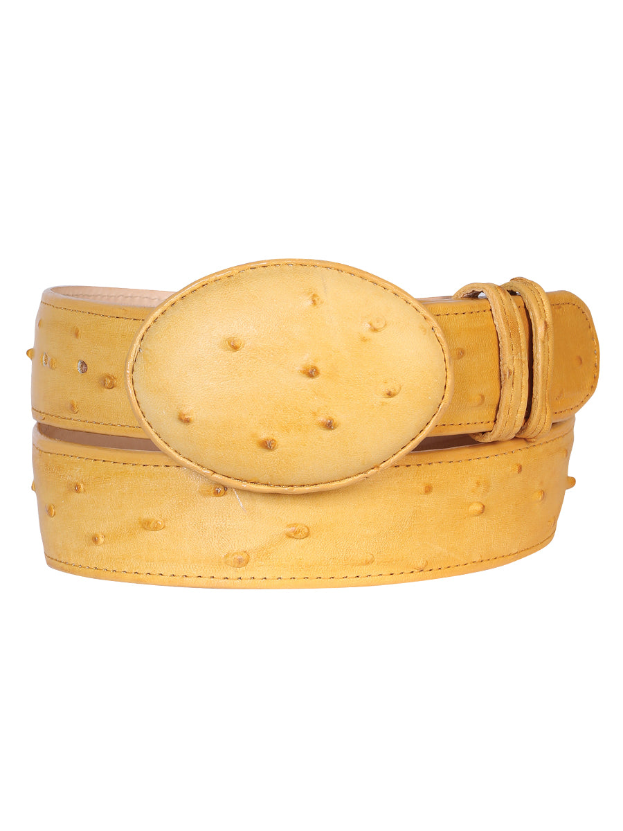 Senor de los Cielos Imitation Ostrich Belt - Butter 702