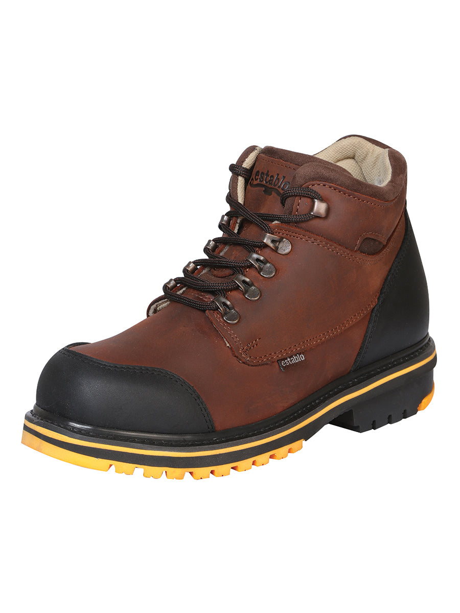 Establo Mens Lace Work Ankle Boot - Black/Brown 10848