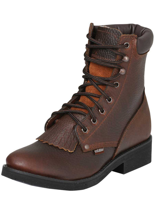 Establo Mens Bull Fight Lace-Up Work Ankle Boot - Honey 32584