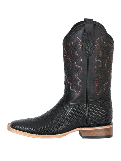 El General Mens Printed  Rodeo Boot - Black 41790