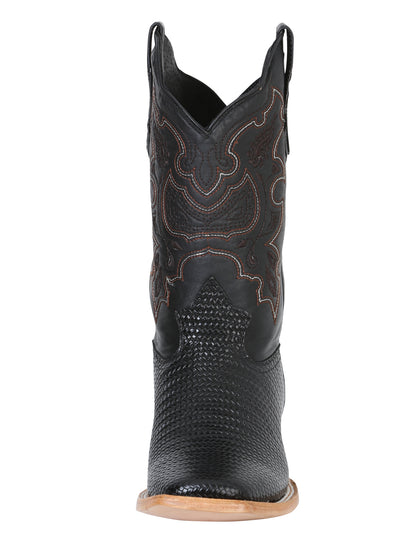 El General Mens Printed  Rodeo Boot - Black 41790