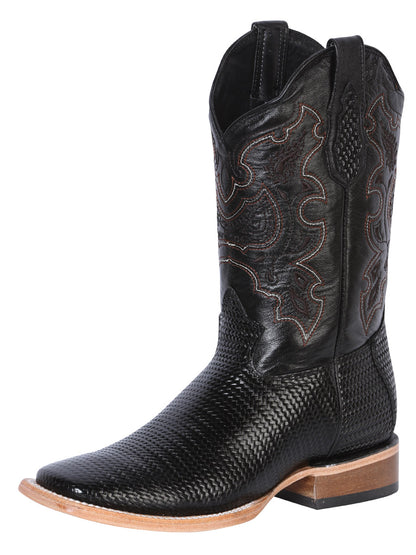 El General Mens Printed  Rodeo Boot - Black 41790