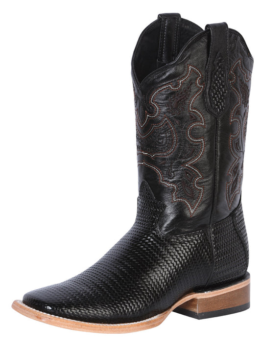 El General Mens Printed  Rodeo Boot - Black 41790