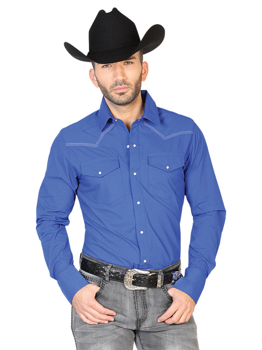 Senor De Los Cielos Mens Western Long Sleeve Shirt - Navy Blue