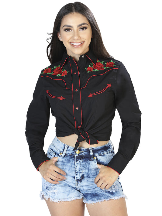 Senor De los Cielos Womens Embroidered Shirt (Black)42961
