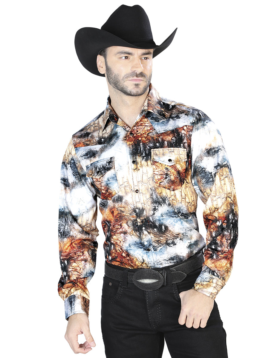 Senor de Los Cielos Mens Casual Long Sleeve Shirt - Yellow/Black