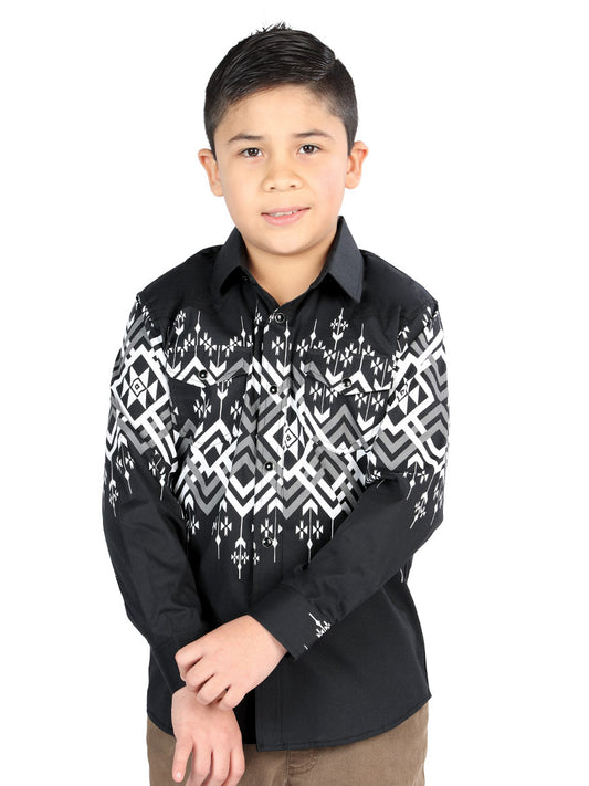 Senor De Los CIelos Kids Casual Long-Sleeve Shirt - Black