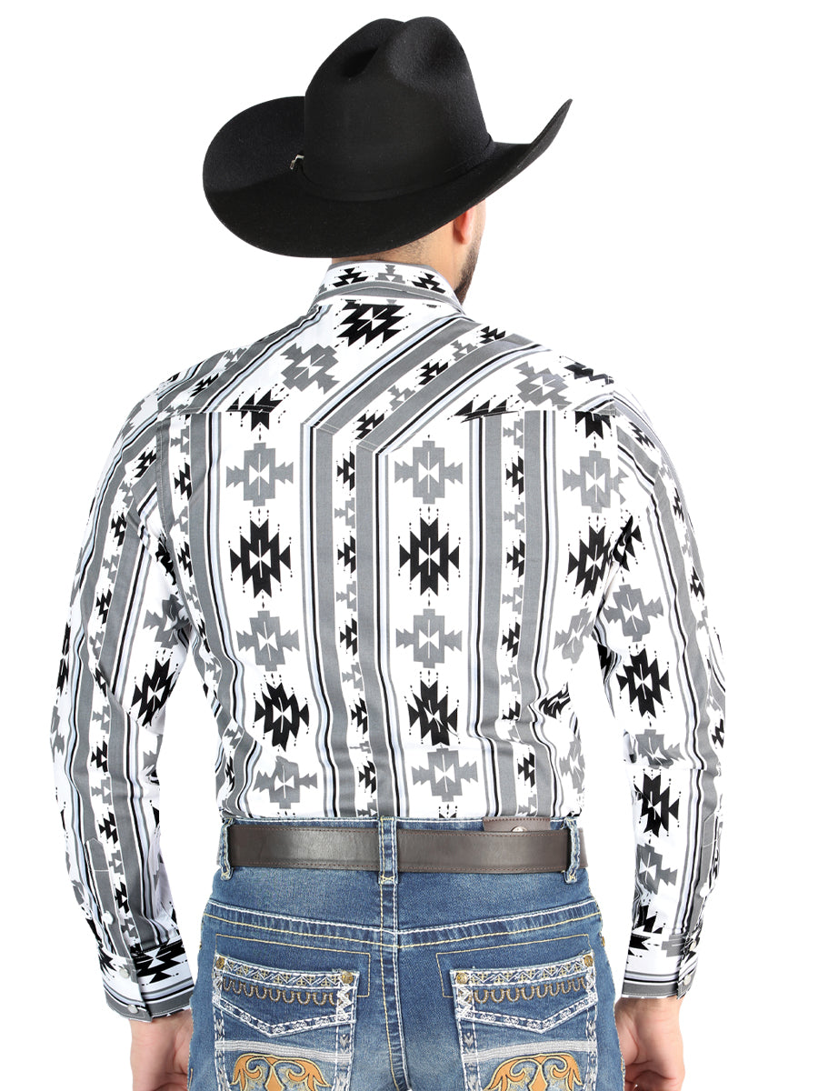El General Mens Casual Long Sleeve Shirt - White