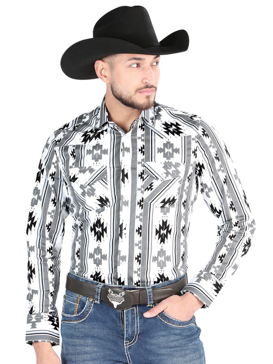 El General Mens Casual Long Sleeve Shirt - White