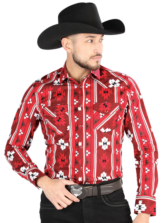 El General Mens Casual Long Sleeve Shirt - Red