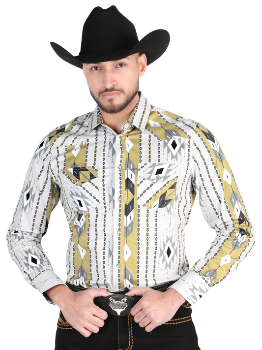 El General Mens Casual Long Sleeve Shirt - Grey