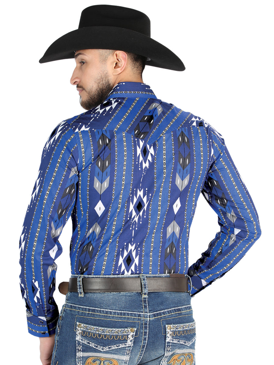 El General Mens Casual Long Sleeve Shirt - Blue