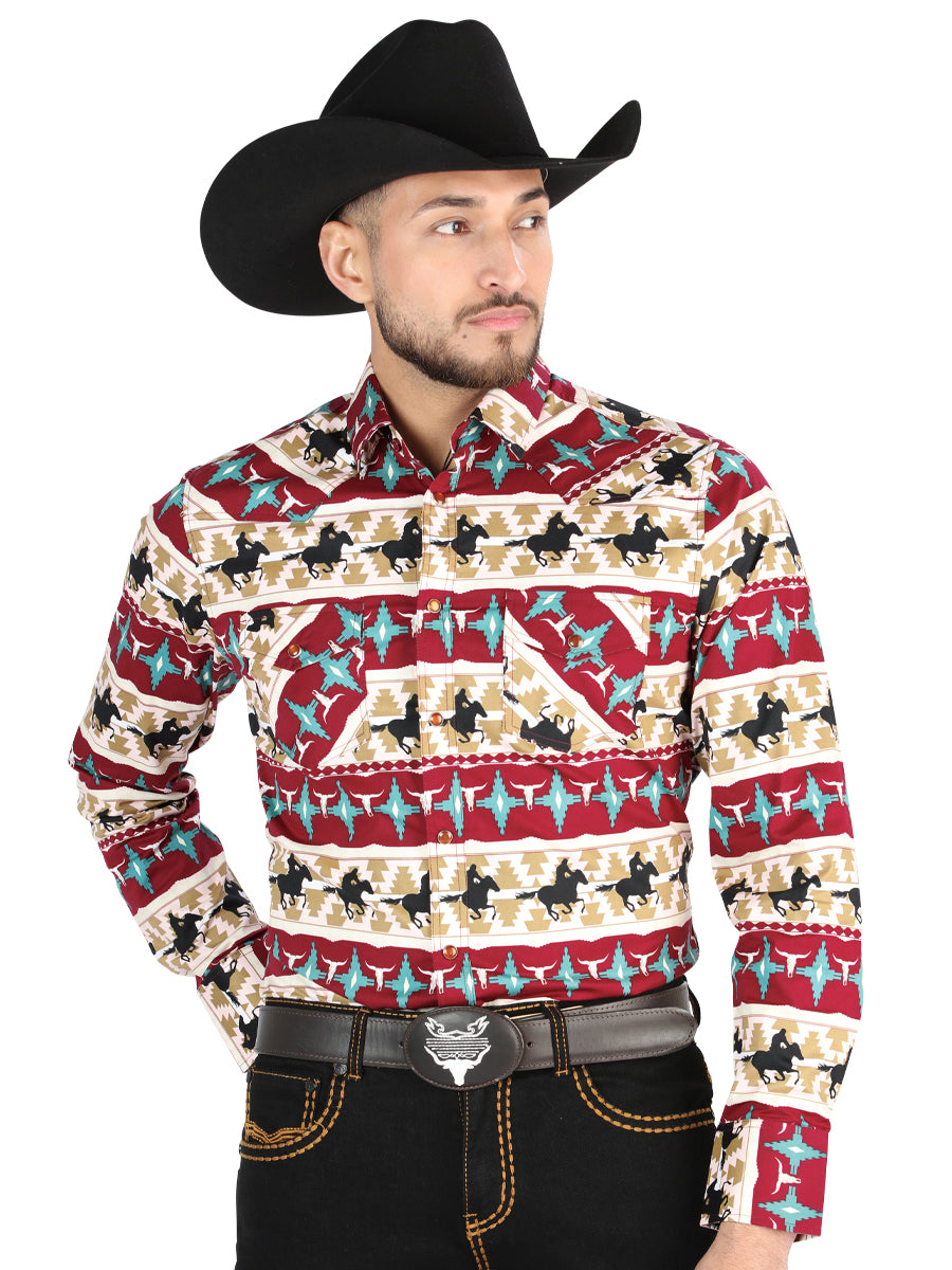 El General MensCasual Long-Sleeve Shirt  -  Burgandy