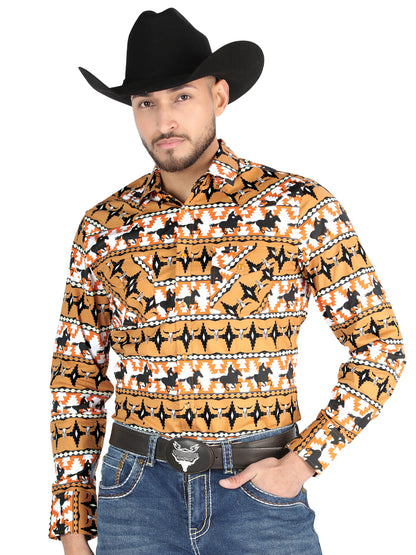 El General Mens Casual Long-Sleeve Shirt  - Taupe